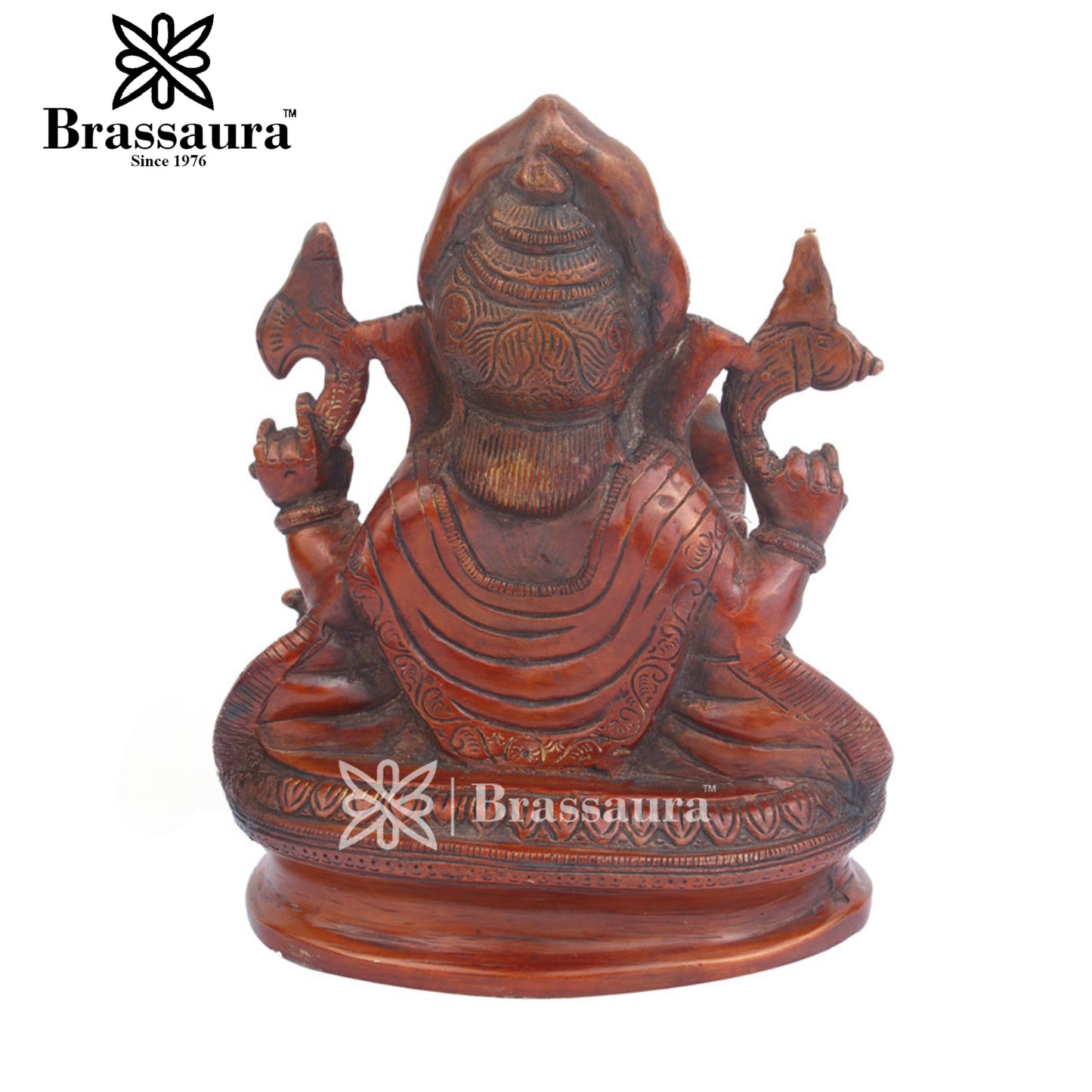 Brass Ganesha Statue For Home Decor And Gift Item Weight 3.8 Kg And Height 8 Inch