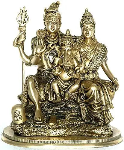 Brassaura® Brass Shiva Family Statue | Height 11.81 Inches & Weight 7.90 kg