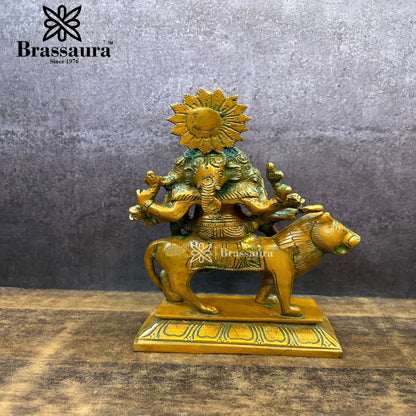 Brass Ganesha Statue For Home Decor And Gift Items Weight 2.6 Kg And Height 8.7 Inches