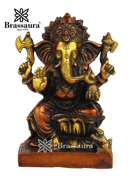 Brass Ganesha Statue For Home Decor Weight 2 Kg And Height 7 Inch