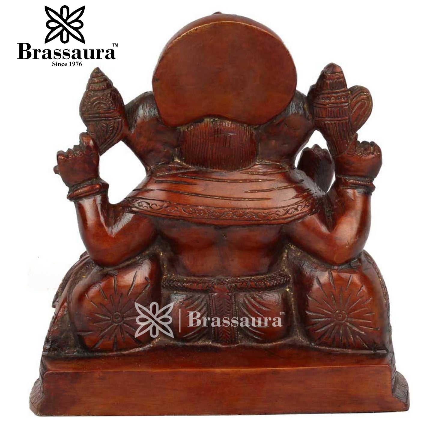 Brass Ganesha Statue For Home Decor And Gift Item Weight 2.5 Kg And Height 7 Inch