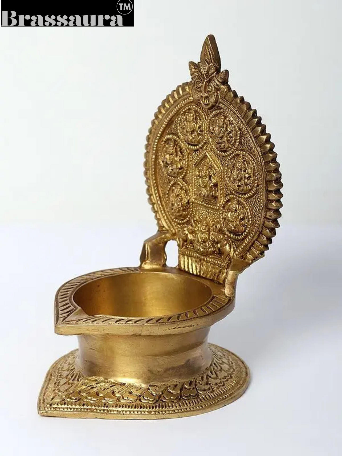 Brassaura™ Ashtalakshmi Brass Diya (Lamp) – Height 6.69 inches | Weight 0.90 kgs