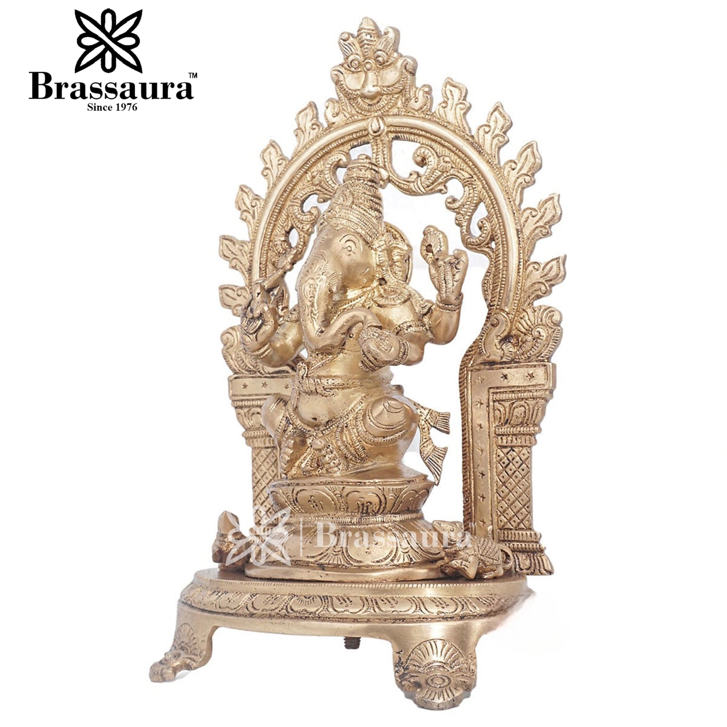 Brass Ganesha Statue For Home Decor And Gift Item Weight 4.4 Kg And Height 11.5 Inches