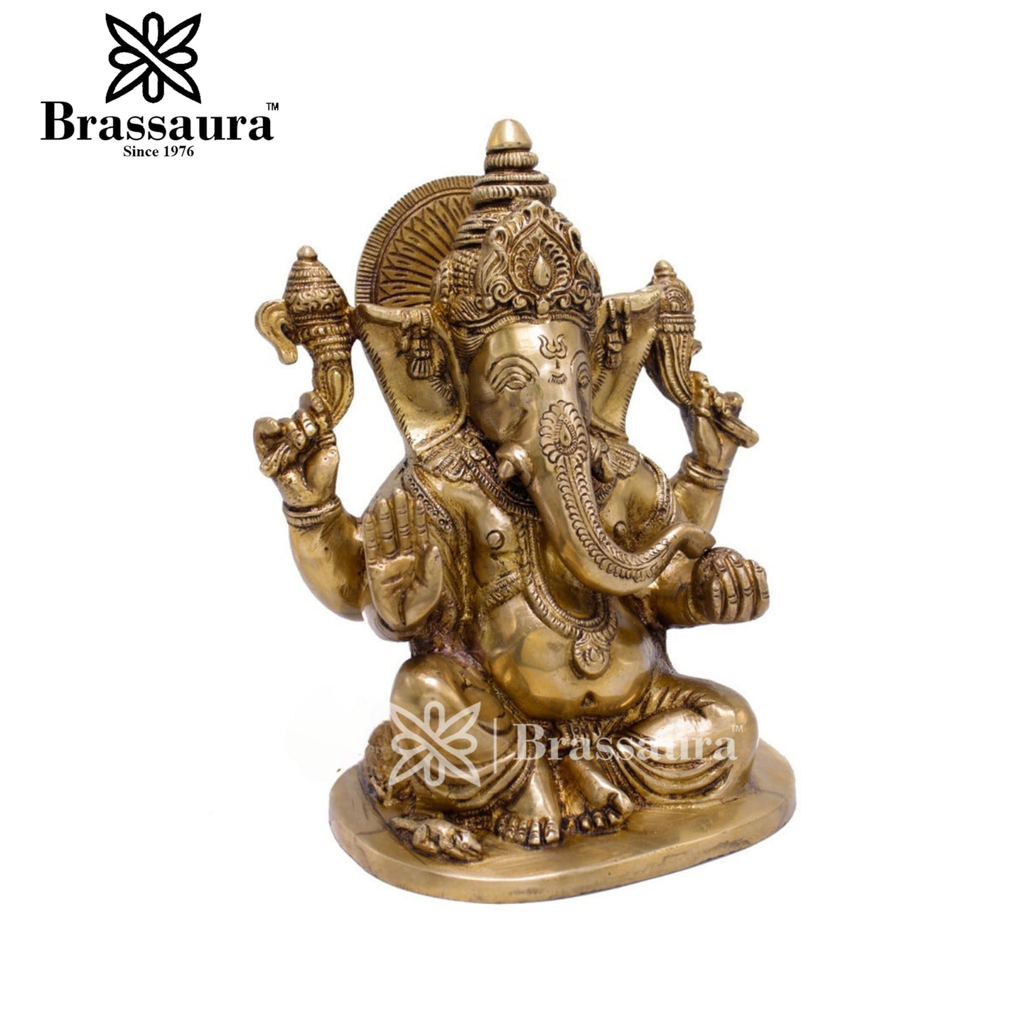 Brass Ganesha Statue For Home Decor And Gift Item Weight 4 Kg And Height 8.5 Inches