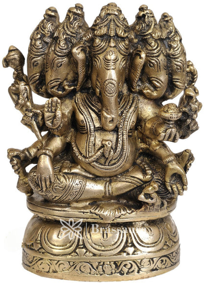 Brassaura™ Brass Ganesha Statue – “Symbol of Prosperity & Wisdom” | Height 8 Inches & Weight 4 Kgs
