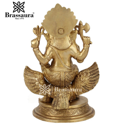 Brass Ganesha Statue For Home Decor And Gift Item Weight 3.4 Kg And Height 10 Inch
