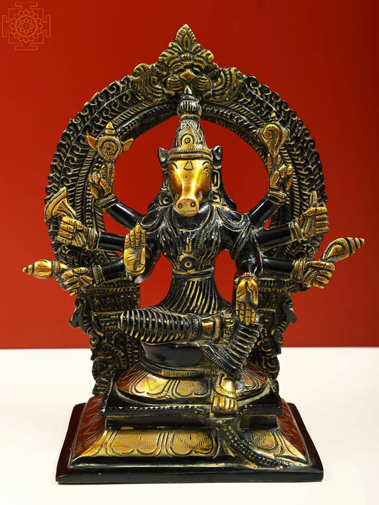 Estátua de Javali Varaha de Bronze Brassaura® | Altura 20,5 cm e Peso 2,39 kg