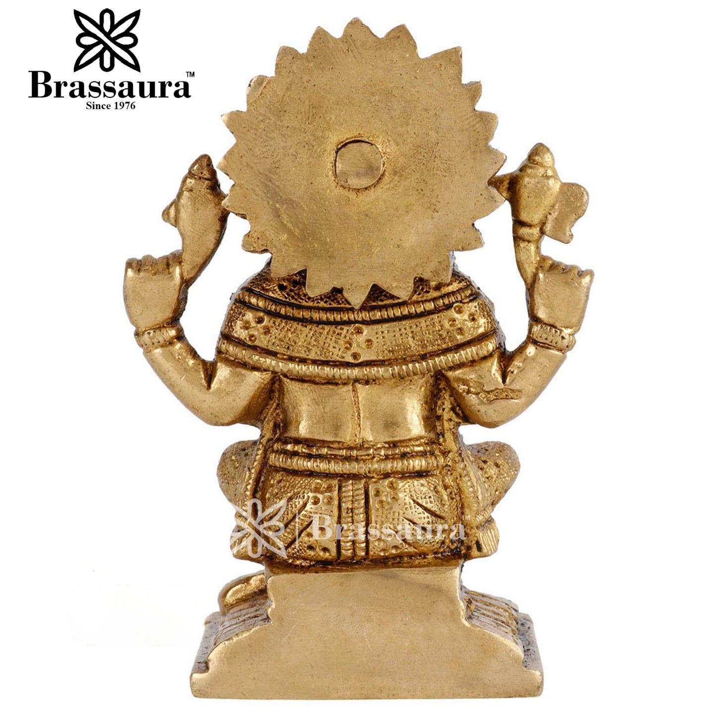 Brass Ganesha Statue For Home Decor And Gift Item Weight .6 Kg And Height 4 Inch