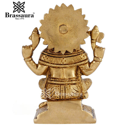 Brass Ganesha Statue For Home Decor And Gift Item Weight .6 Kg And Height 4 Inch