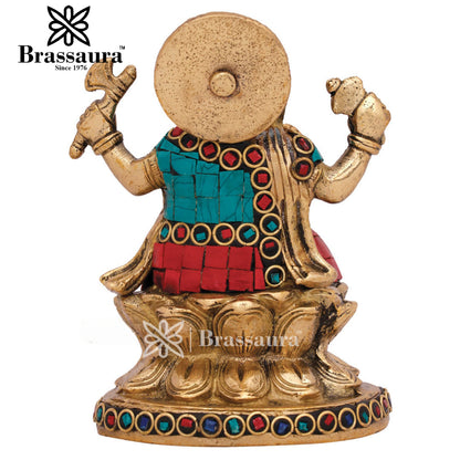 Brass Ganesha Statue For Home Decor And Gift Item Weight 1 Kg And Height 5 Inch