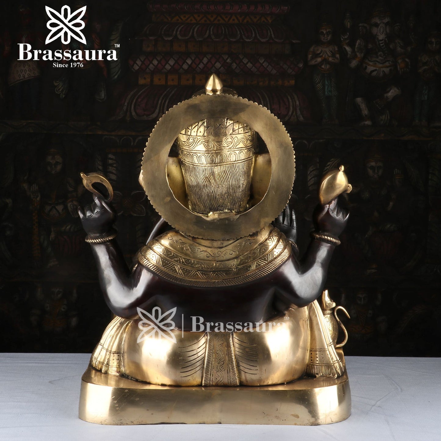 Brass Ganesha Statue For Home Decor And Gift Items Weight 36.4 Kg And Height 21 Inches