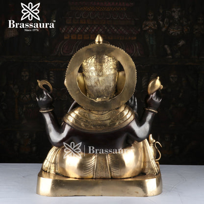 Brass Ganesha Statue For Home Decor And Gift Items Weight 36.4 Kg And Height 21 Inches
