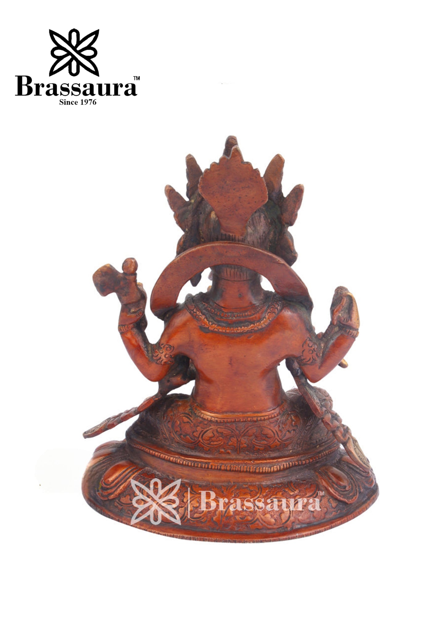 Brass Ganesha Statue For Home Decor And Gift Item Weight 2.5 Kg And Height 8 Inch