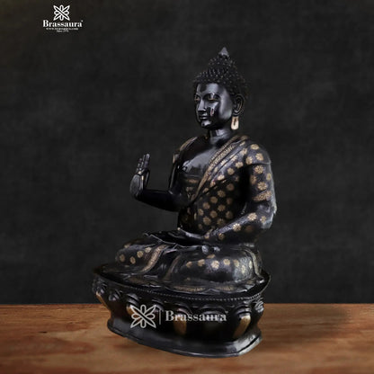 Brass Big Buddha statue for home and decor and gift Item weight 88.5 kg Height 32 inch