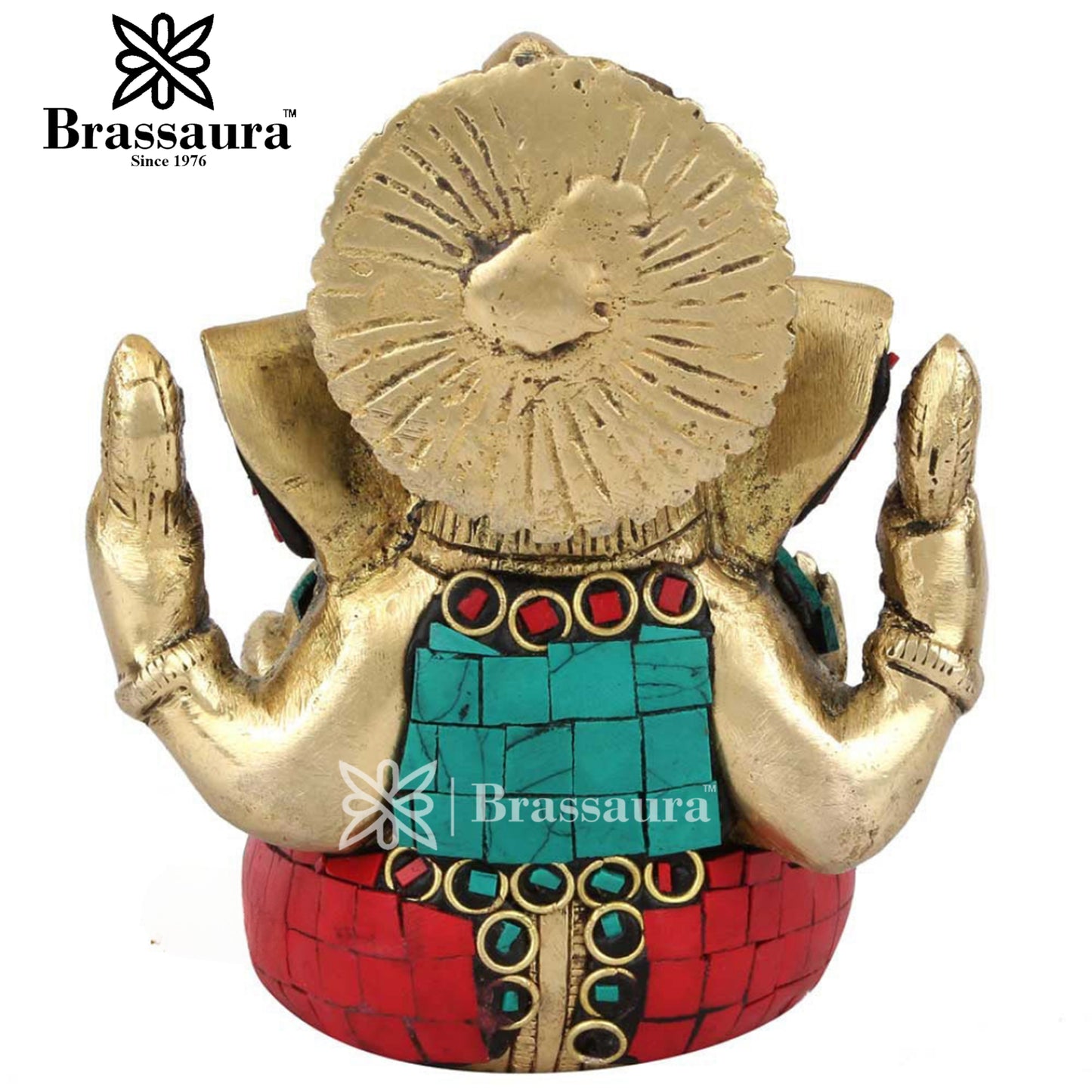 Brass Ganesha Statue For Home Decor And Gift Item Weight .8 Kg And Height 5 Inch