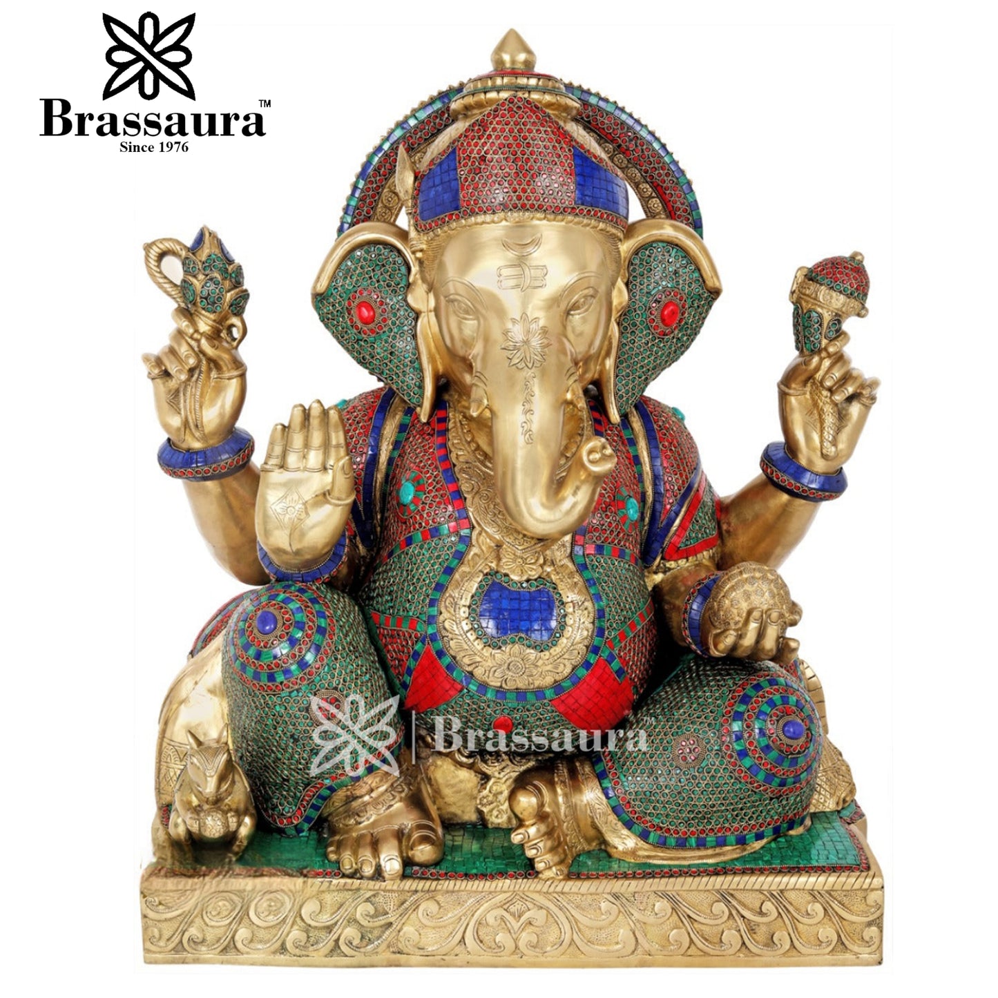 Brass Ganesha Statue For Home Decor And Gift Item Weight 85 Kg And Height 32 Inch