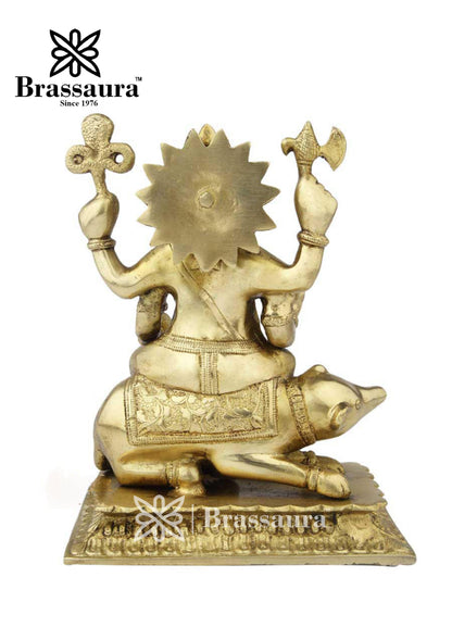 Brass Ganesha Statue For Home Decor And Gift Item Weight 4 Kg And Height 10 Inch