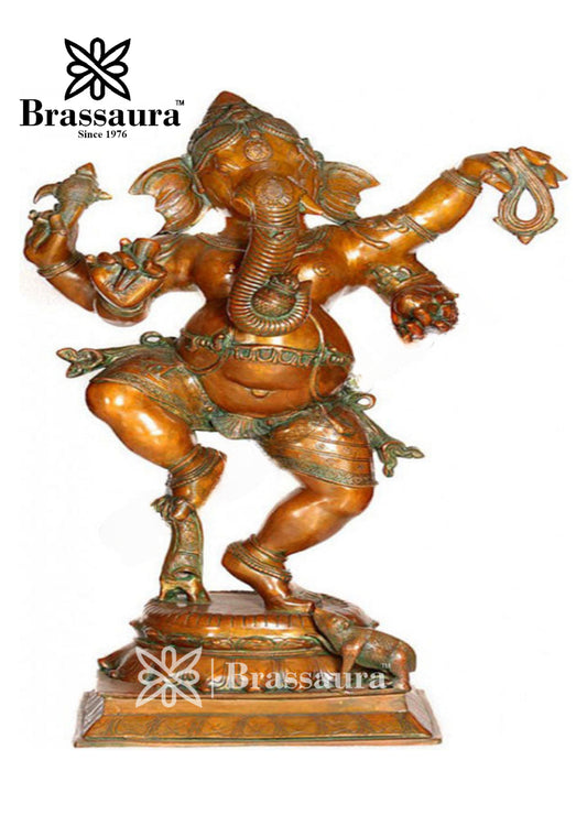 Brass Ganesha Statue For Home Decor And Gift Item Weight 51 Kg And Height 39 Inch