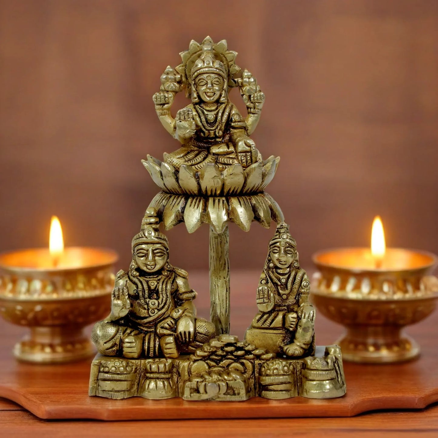 Brassaura™ Brass Kuber Kunji Idol – Height 5.2 Inches & Weight 0.810 Kgs | Divine Home & Pooja Sculpture