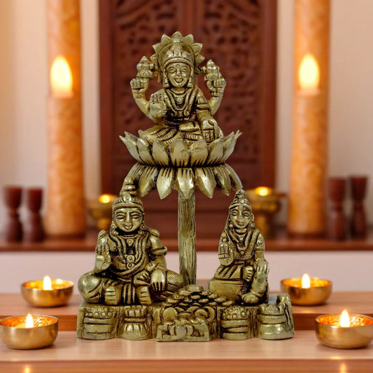 Brassaura™ Brass Kuber Kunji Idol – Height 5.2 Inches & Weight 0.810 Kgs | Divine Home & Pooja Sculpture