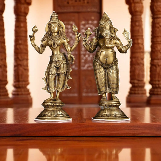 Brass Artistic Lakshmi Ganesh Weight 9 kg & Height 10 Inch