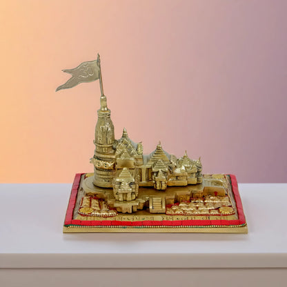 Brassaura™ Brass Gem Stone Work Ram Temple Idol – Height 8 Inches & Weight 2.75 Kgs | Artistic Brass Creation for Spiritual Interiors