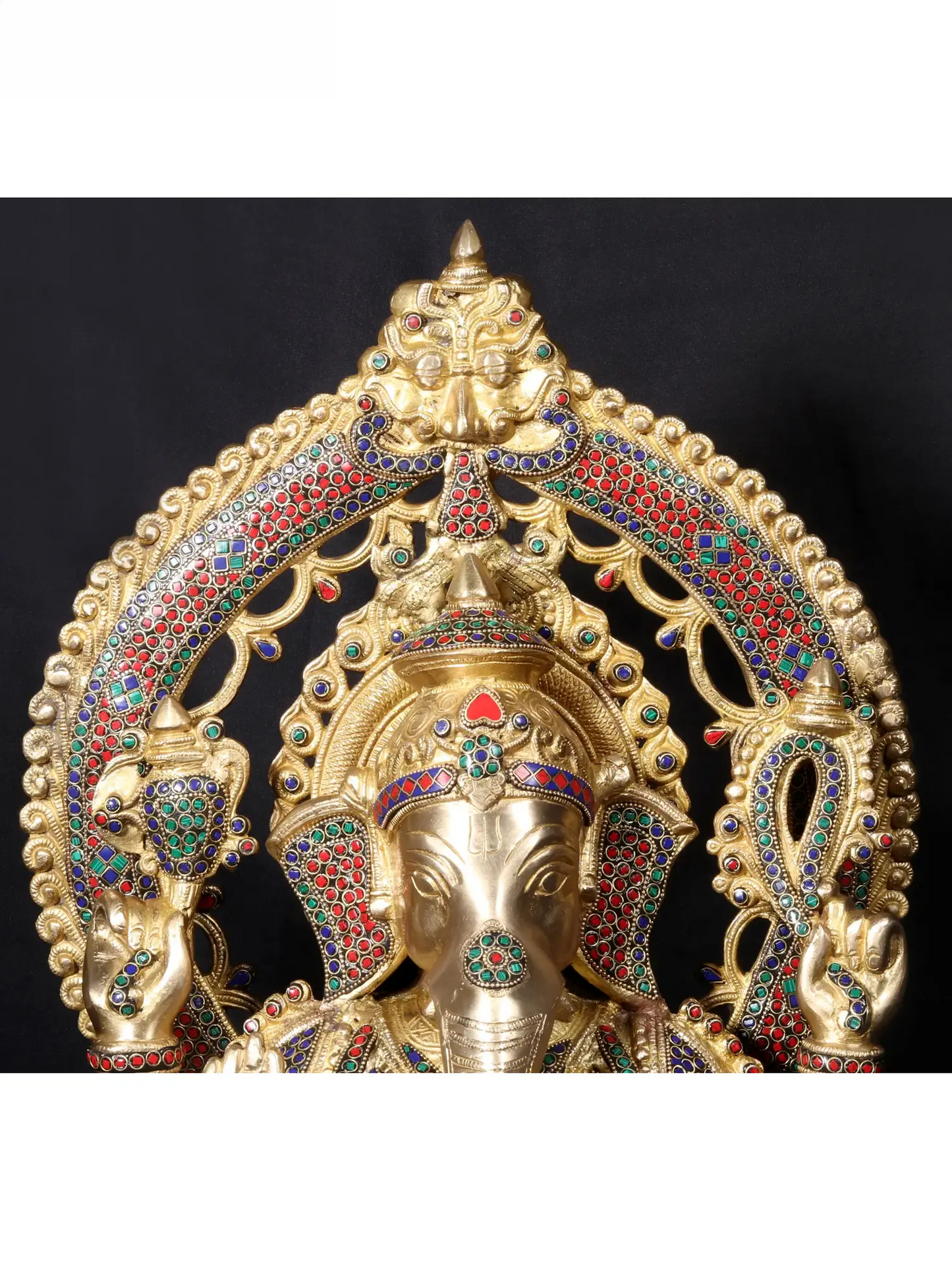 Brassaura™ Sitting Lord Ganesha Idol | Pure Brass with Intricate Detailing | Height 27 Inches & Weight 34.50 Kgs