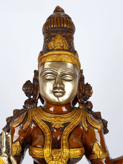 Brassaura® Large Brass Goddess Lakshmi Statue | 23.43 Inches | 25.57 kg