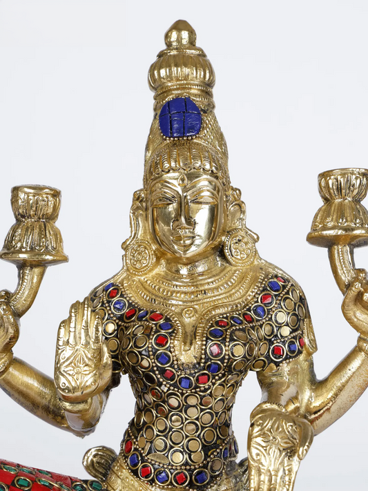 Brassaura® Stonework Goddess Lakshmi Statue | 12.01 Inches | 4.30 kg