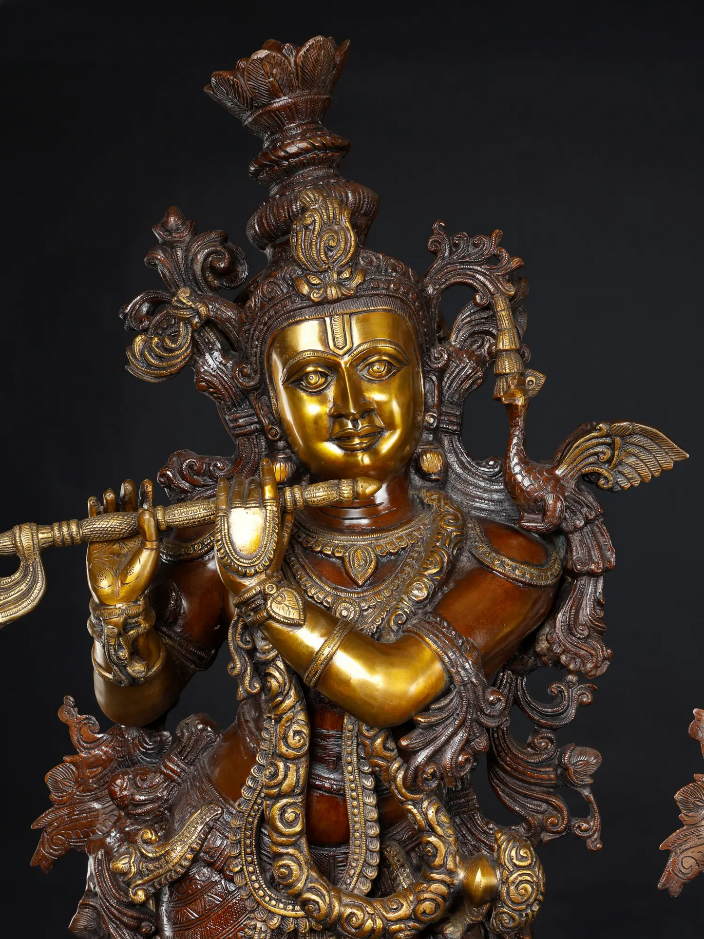 ब्रसाऊरा® राधा कृष्ण दिव्य युगल | शुद्ध पीतल | ऊँचाई 47 इंच | वज़न: 110 किग्रा