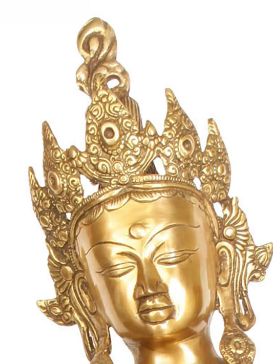 Estátua Brassaura® Deusa Tara em Latão | Altura 77,5 cm e Peso 8,50 kg