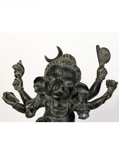 Brassaura™ Six-Armed Dancing Bal Ganesha Brass Idol | Height 15.5 Inches & Weight 8.70 kgs