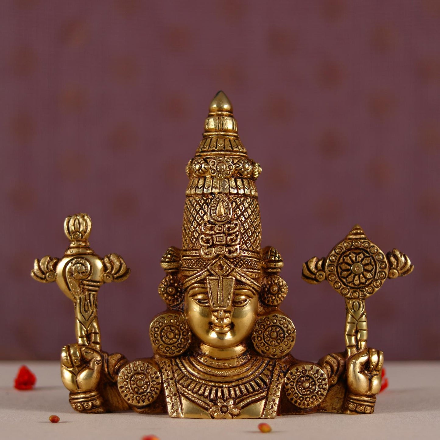 Brassaura® Brass Tirupati Balaji Wall Hanging | Height 9 Inches & Weight 2 kg