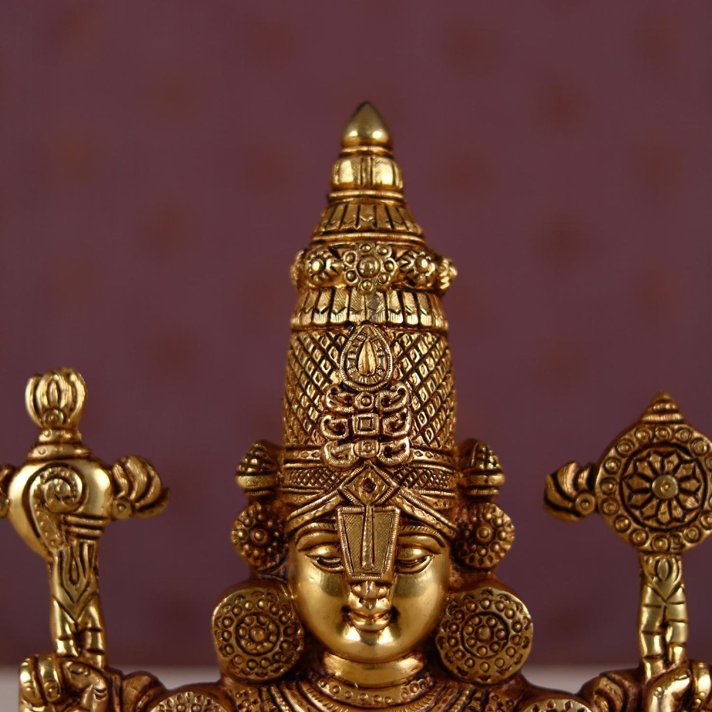 Brassaura® Brass Tirupati Balaji Wall Hanging | Height 9 Inches & Weight 2 kg