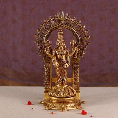 Brassaura® Lord Tirupati Balaji (Venkateshwar) on Tortoise Base in Pure Brass | Height 17 Inches