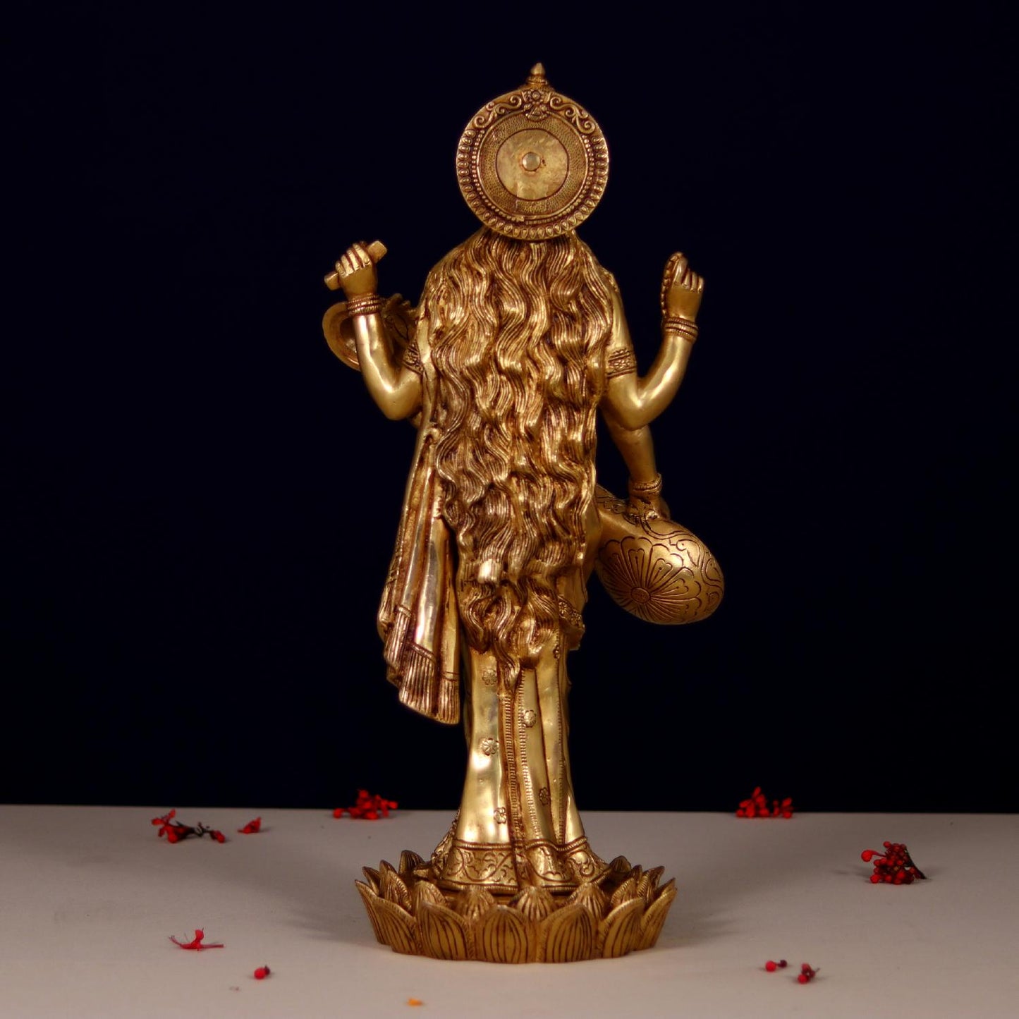 BRASS SARASWATI MATA IDOL HEIGHT 24 INCHES
