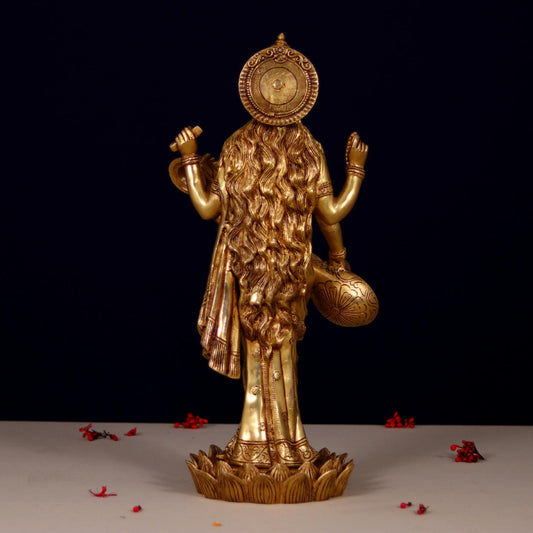 BRASS SARASWATI MATA IDOL HEIGHT 24 INCHES