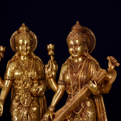 BRASS SARASWATI MATA IDOL HEIGHT 24 INCHES