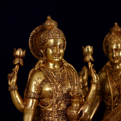BRASS GODDESS LAKSHMI IDOL HEIGHT 24 INCHES