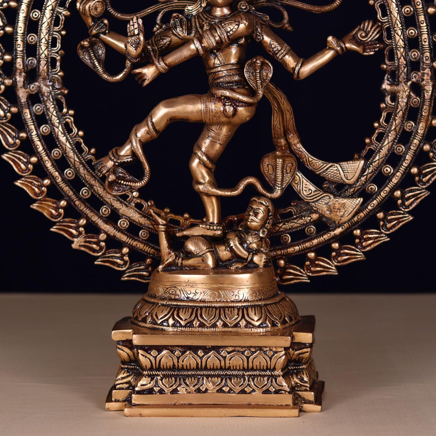 ANTIQUE BRASS NATARAJ MURTI HEIGHT 27 INCHES