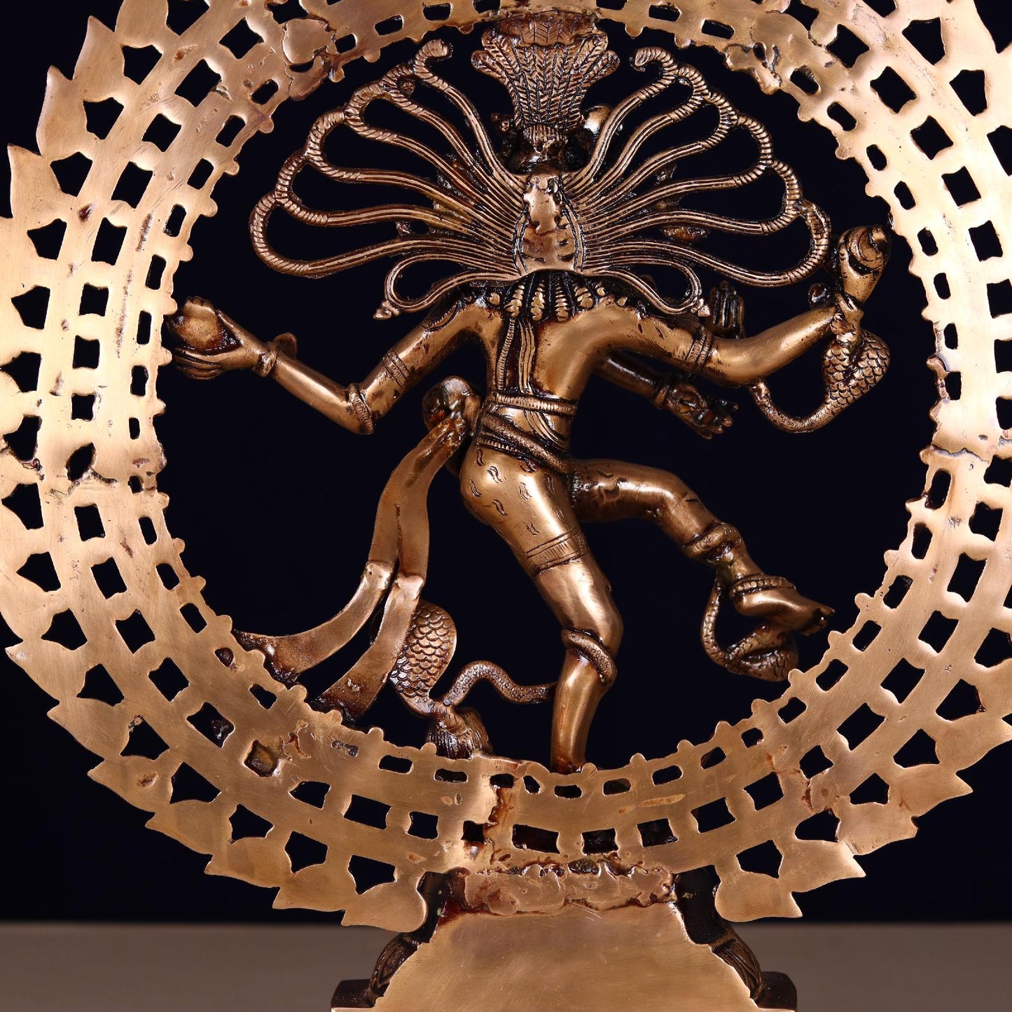 ANTIQUE BRASS NATARAJ MURTI HEIGHT 27 INCHES