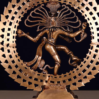 ANTIQUE BRASS NATARAJ MURTI HEIGHT 27 INCHES