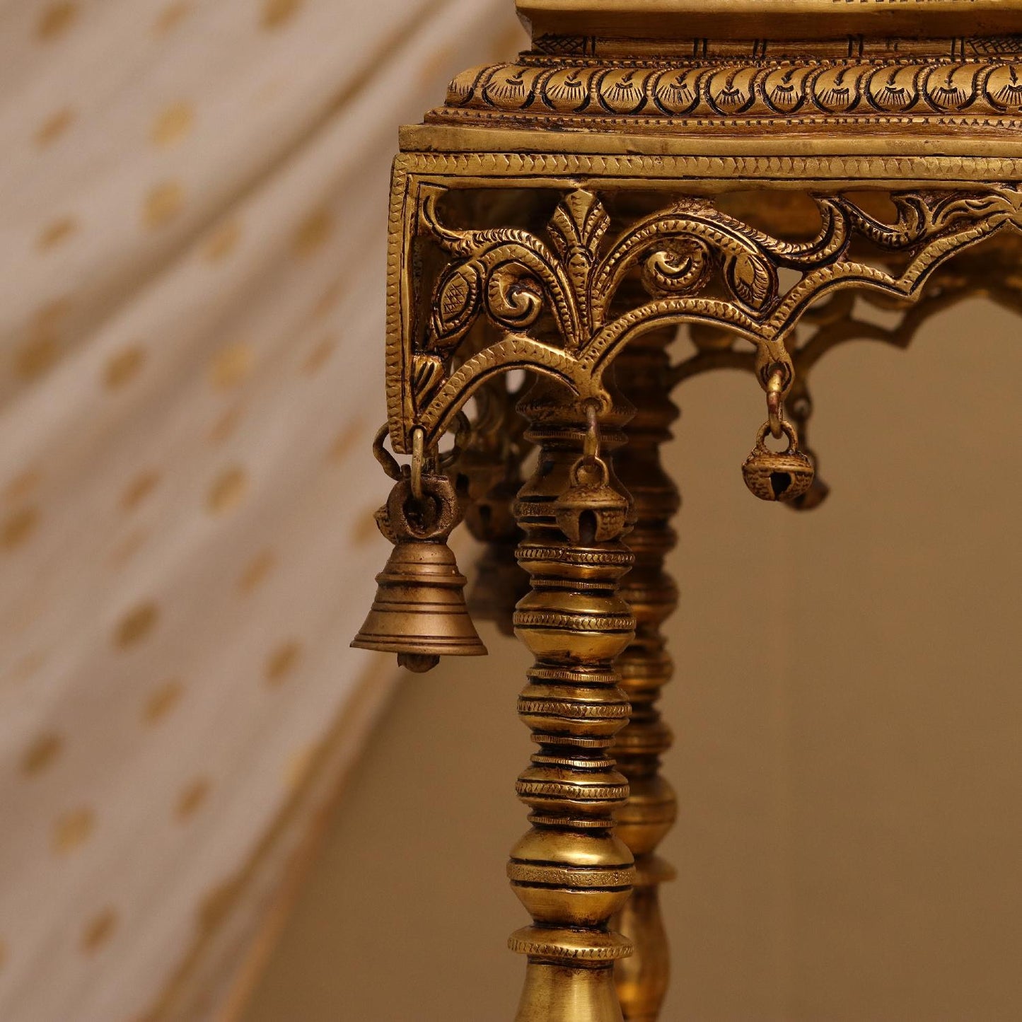 Brassaura® Pure Brass Temple | Traditional Handcrafted Devotional Mandir | Height 21 Inches