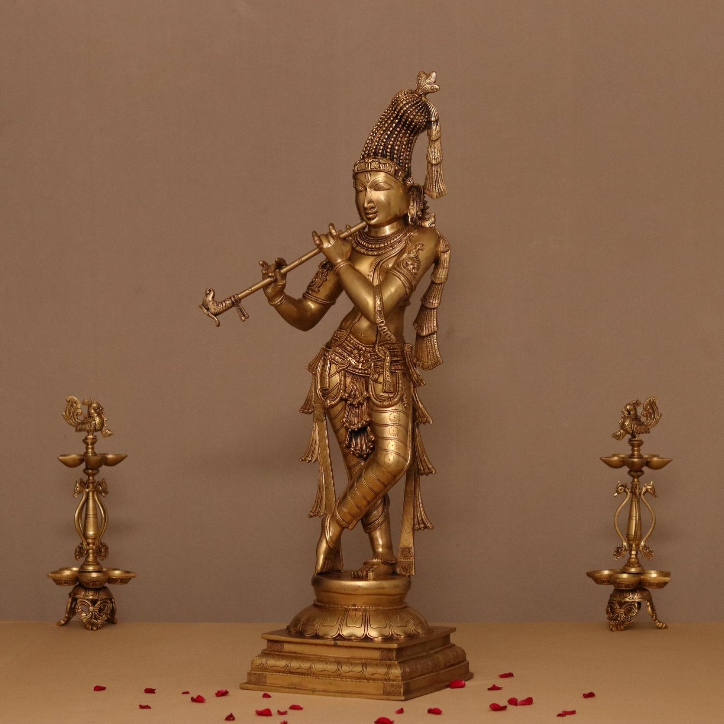 TRIBHANGI POSTURE 3 FEET BRASS LORD KRISHNA