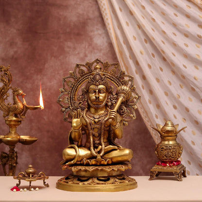 BRASS LORD HANUMAN IDOL HEIGHT 18 INCHES