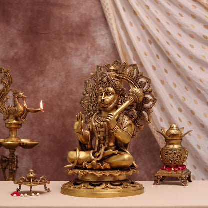 BRASS LORD HANUMAN IDOL HEIGHT 18 INCHES