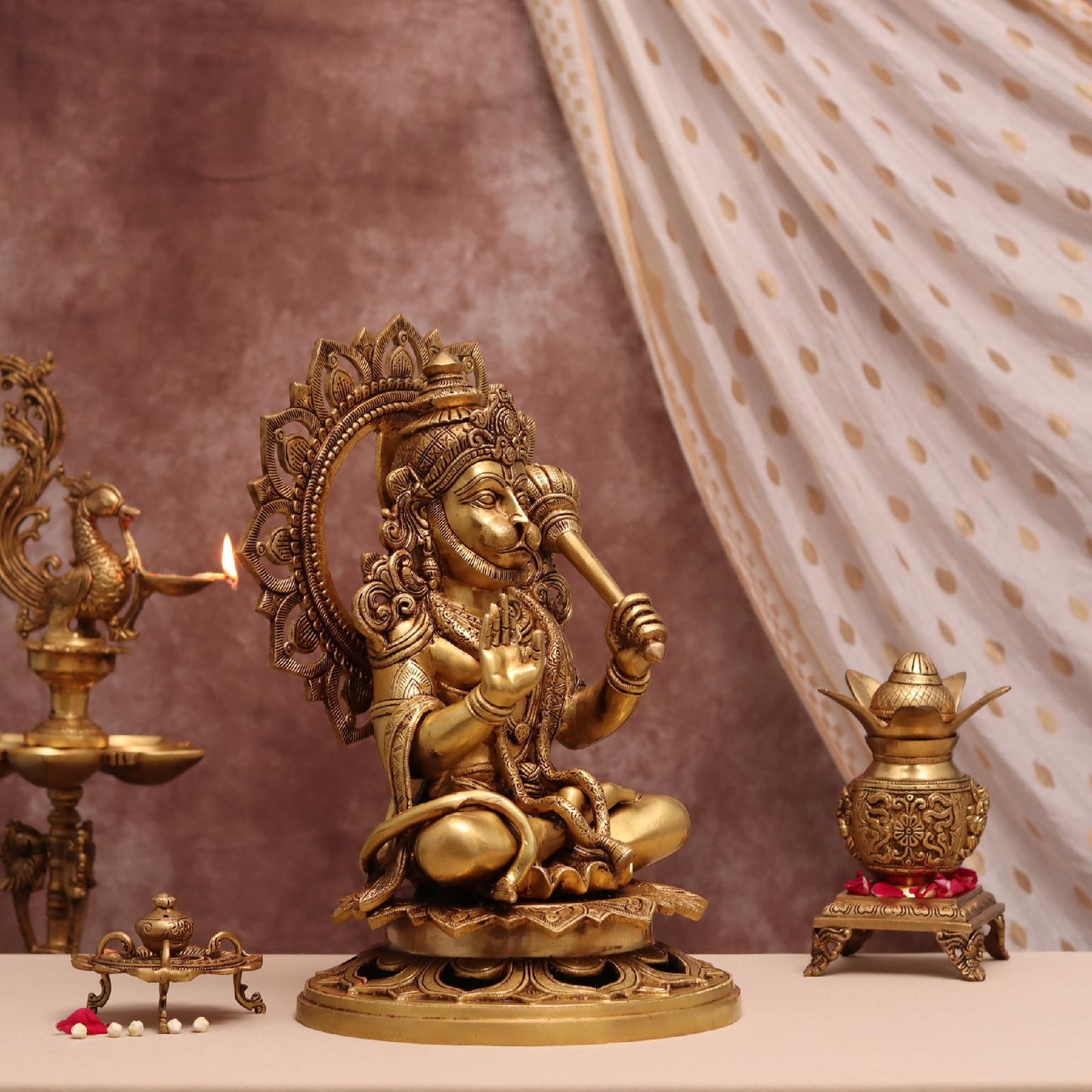 BRASS LORD HANUMAN IDOL HEIGHT 18 INCHES