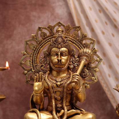 BRASS LORD HANUMAN IDOL HEIGHT 18 INCHES