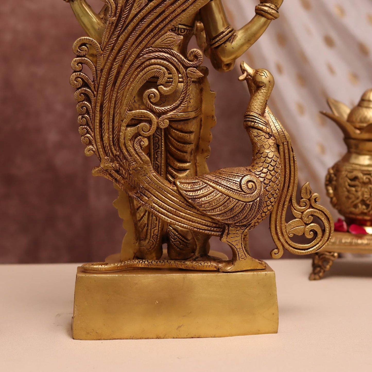 20 इंच पीतल की भगवान मुरुगन/कार्तिकेय की मूर्ति