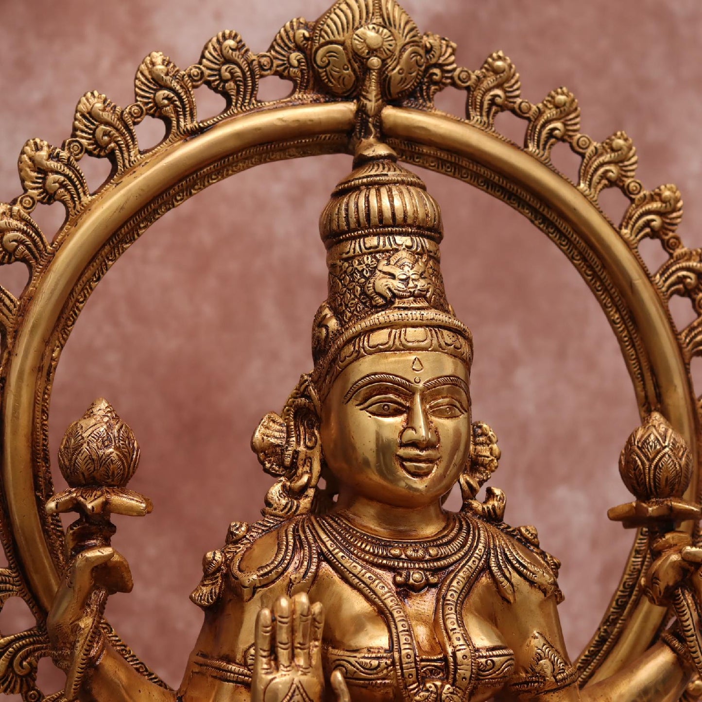 BRASS GODDESS LAXMI IDOL WITH FRAME ( 27 INCHES )